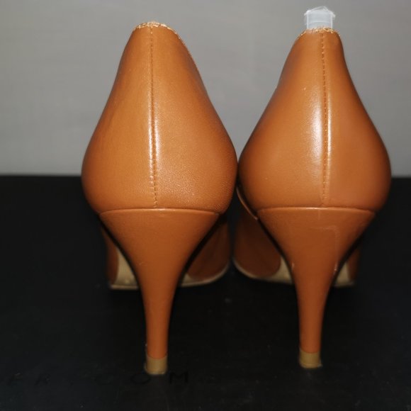 Sezane Tan Leather 'Django' Courts Pumps Heels - Picture 7 of 9
